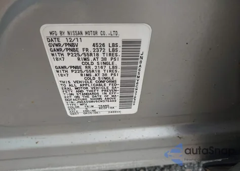 2012 Nissan Rogue S/Sv from USA, damaged, VIN JN8AS5MV6CW378489